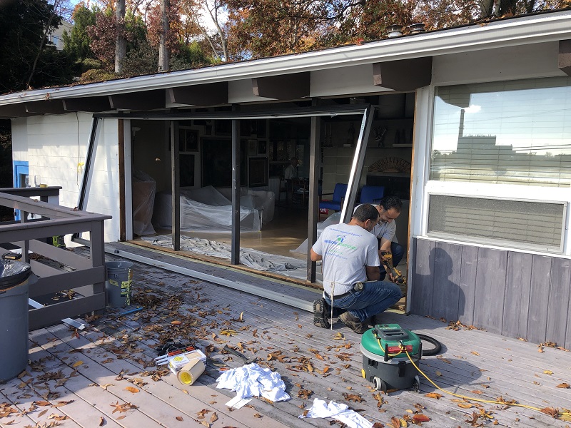 Preparing the Andersen patio door frame